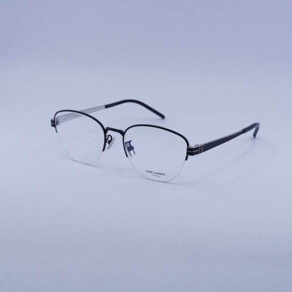 Saint Laurent SL M64 004 Eyeglasses Black/Silver 54mm Cat Eye Frame - Picture 1 of 10